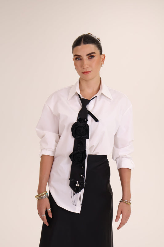 CAMISA CORBATA NEGRA
