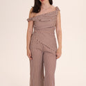CONJUNTO ASIMETRICO RAYAS cafe