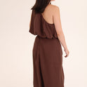CONJUNTO FALDA TOP BROCHE cafe