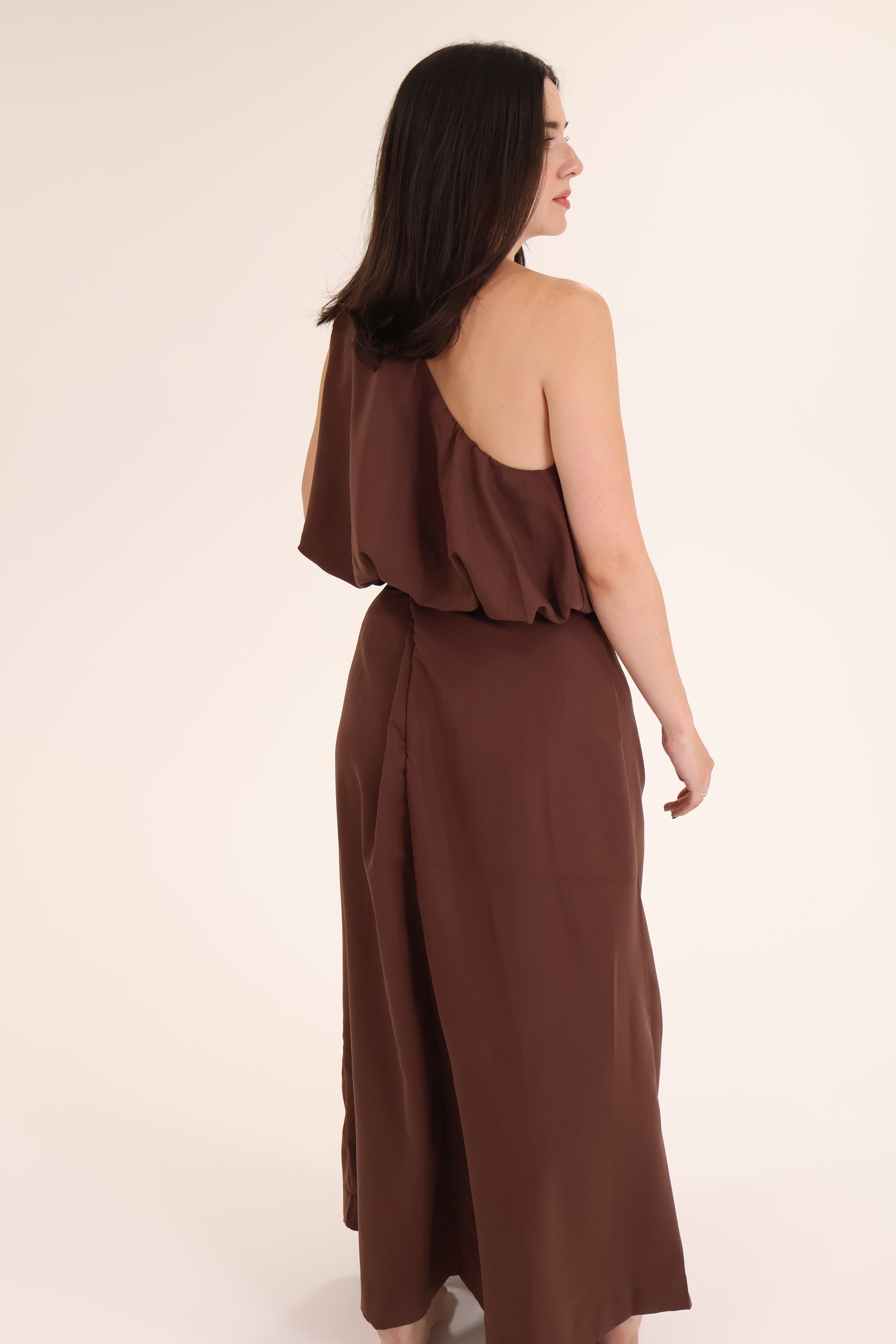 CONJUNTO FALDA TOP BROCHE cafe