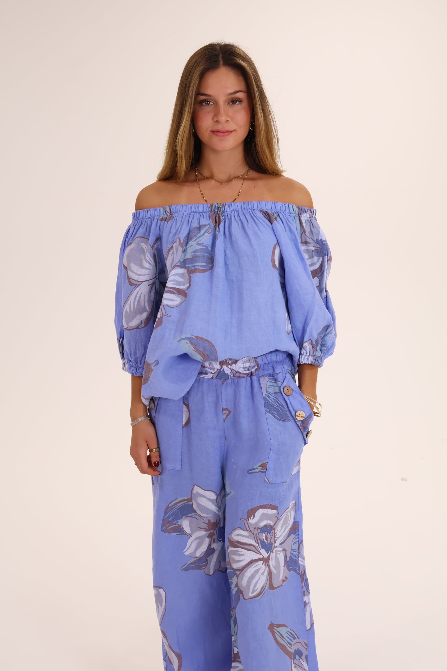 CONJUNTO FLOR PANTALON BLUSA