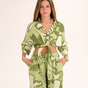CONJUNTO HOJAS LINO verde