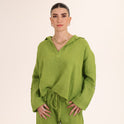 CONJUNTO LINO BLUSA PANTALON verde