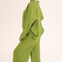 CONJUNTO LINO BLUSA PANTALON verde