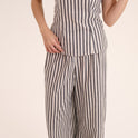 CONJUNTO TOP PANTALON RAYAS gris