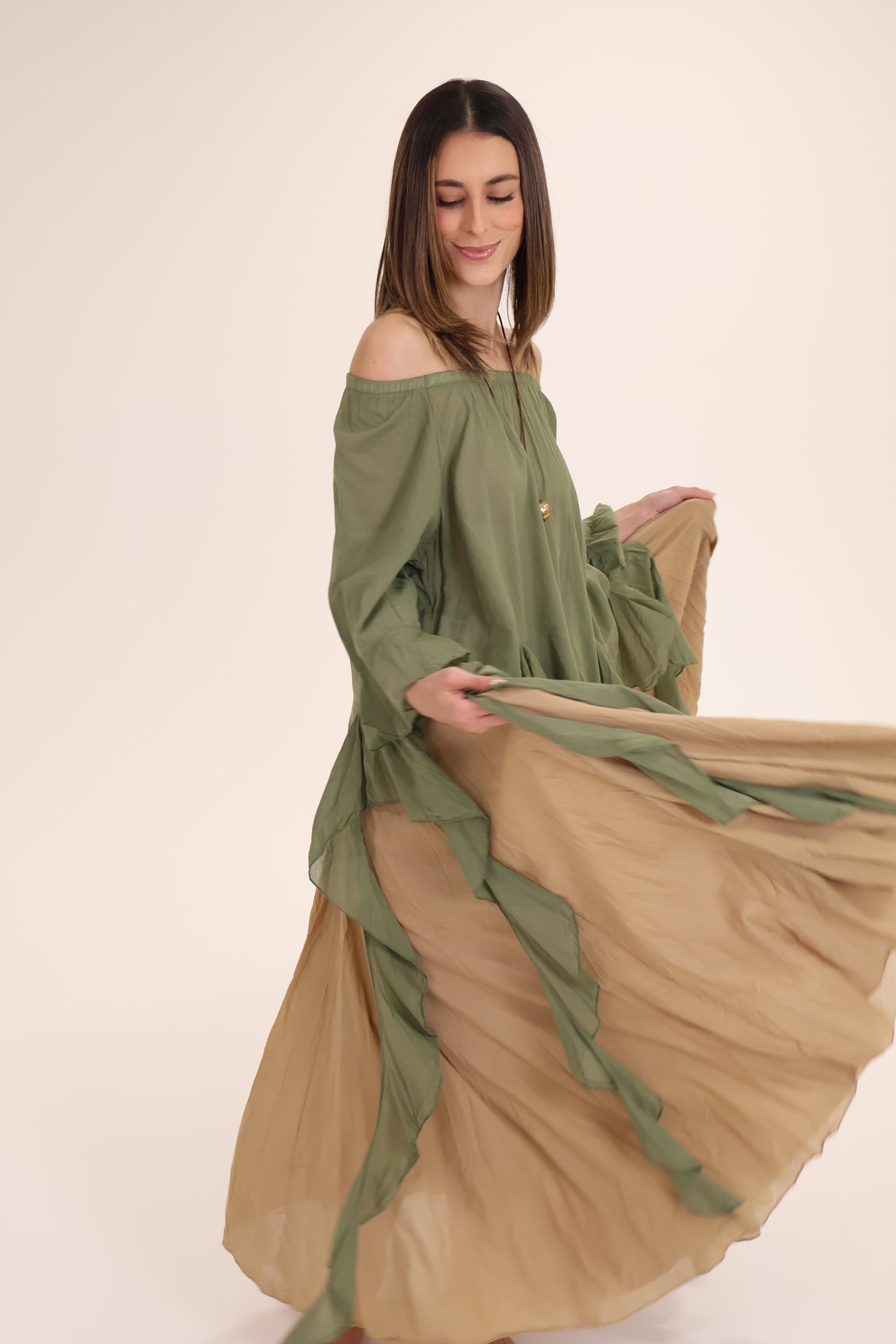 FALDA LARGA beige