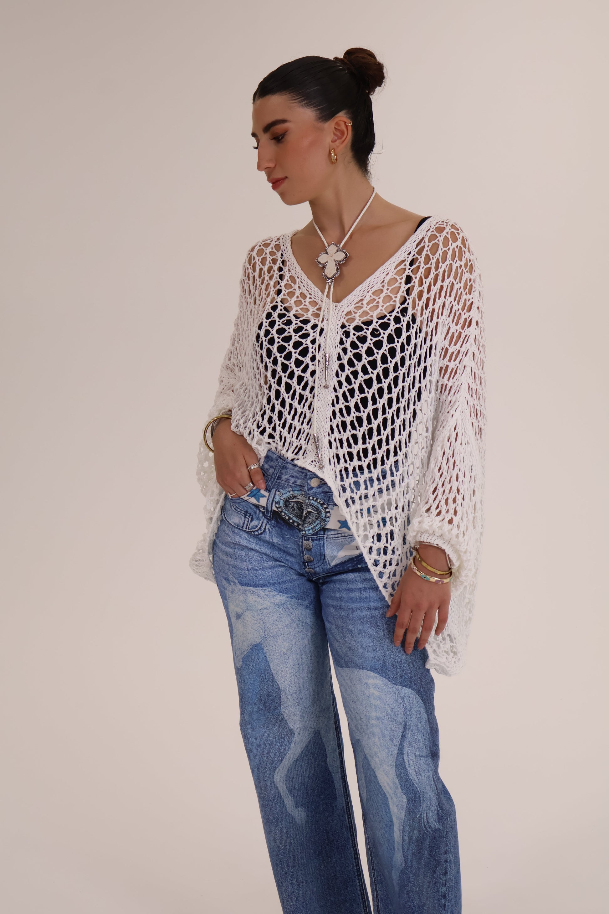 JERSEY PUNTO CALADO blanco