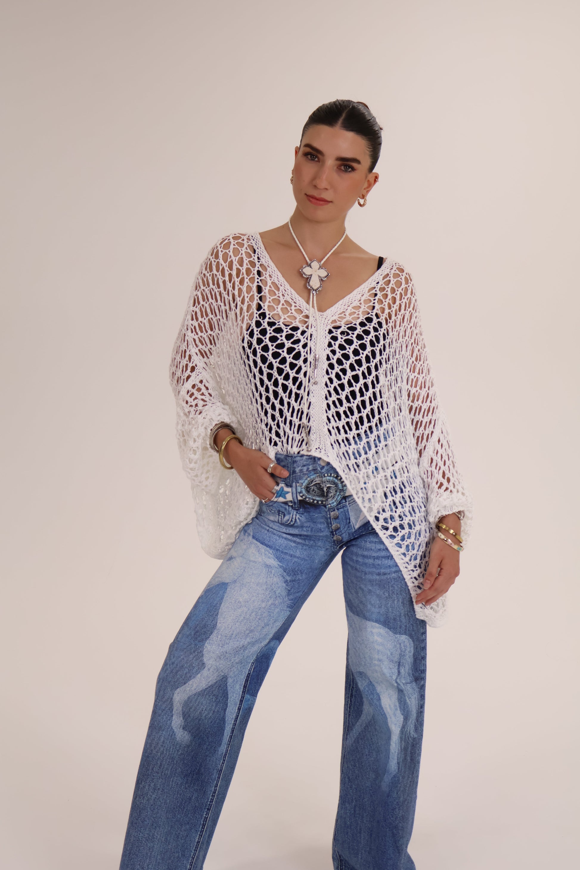 JERSEY PUNTO CALADO blanco