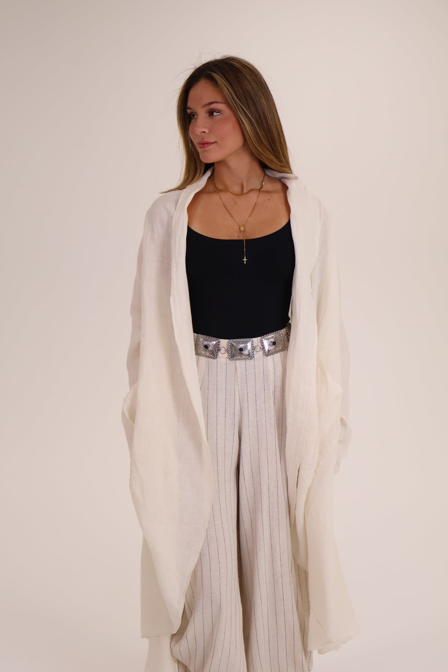 KIMONO LARGO crema