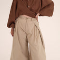 PANTALON CRUZADO SUEDE beige