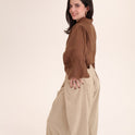 PANTALON CRUZADO SUEDE beige