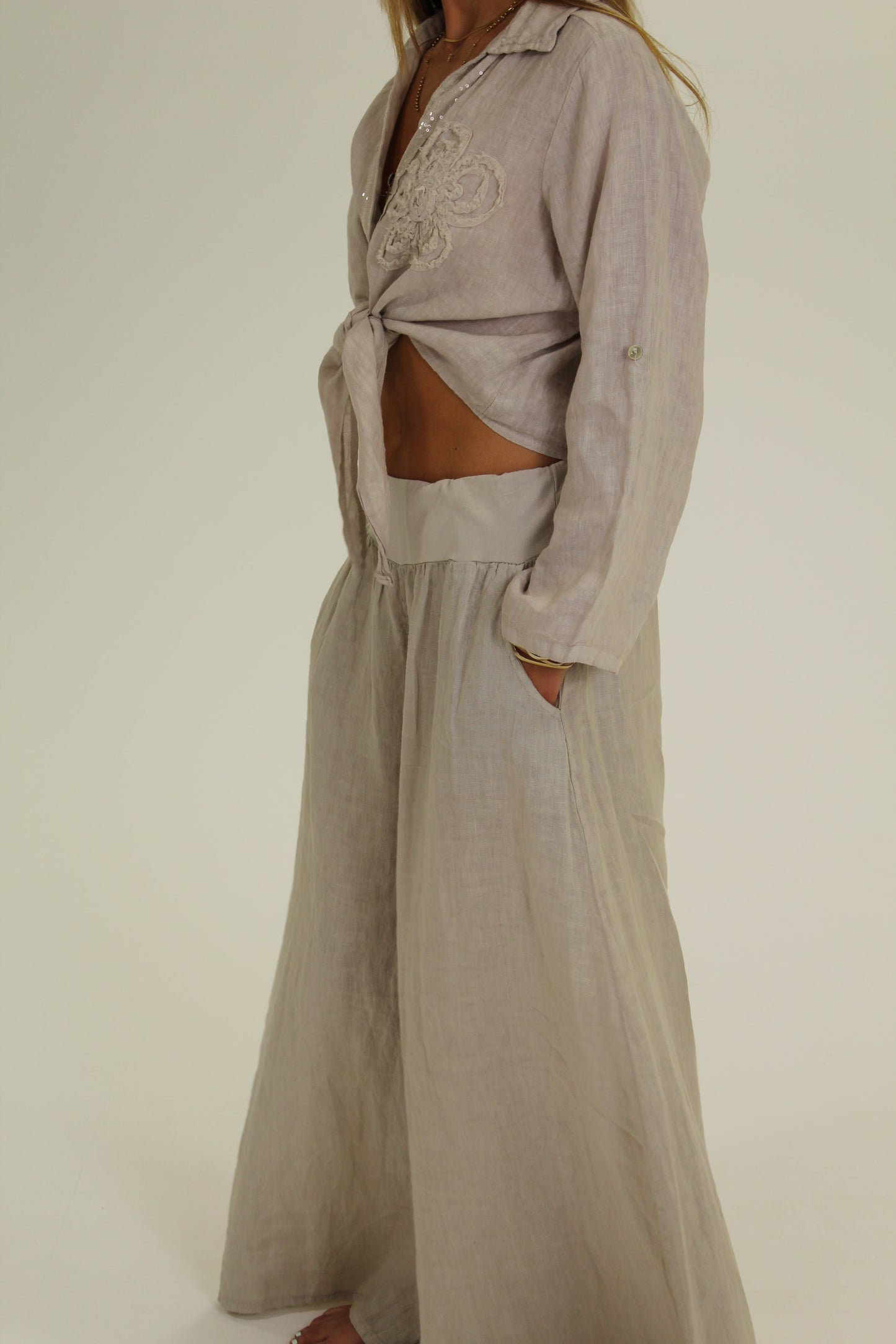 PANTALON RESORTE beige