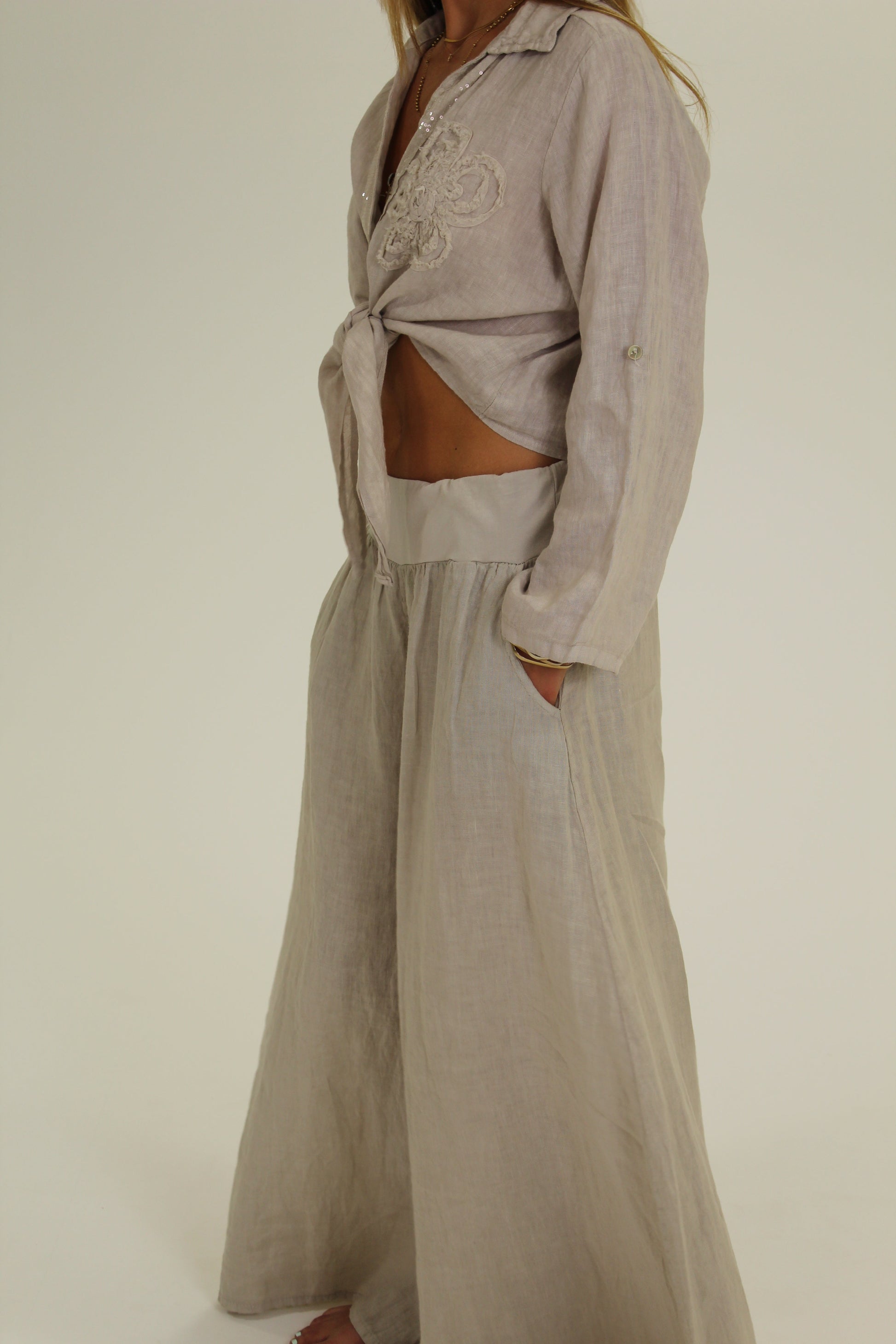 PANTALON RESORTE beige