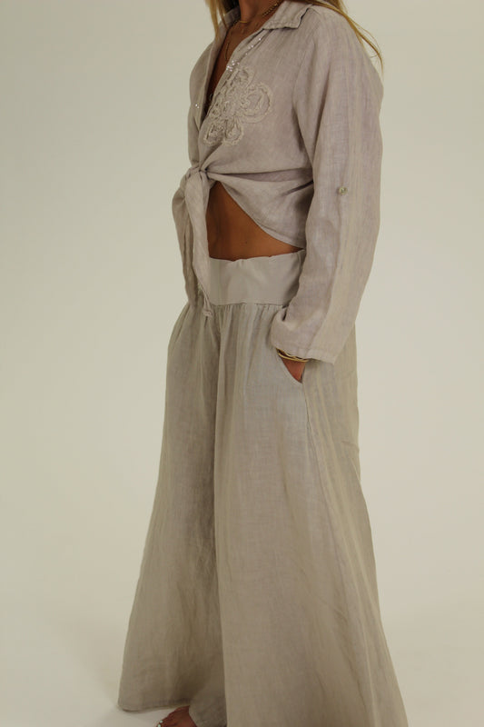 PANTALON RESORTE beige