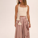 PANTALON TRENZA POMPON rosa