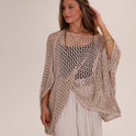 PONCHO LARGO PUNTO beige