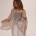 PONCHO LARGO PUNTO beige