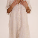 VESTIDO BORDADO LENTEJUELA crema