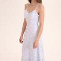 VESTIDO BORDADO FLOR azul