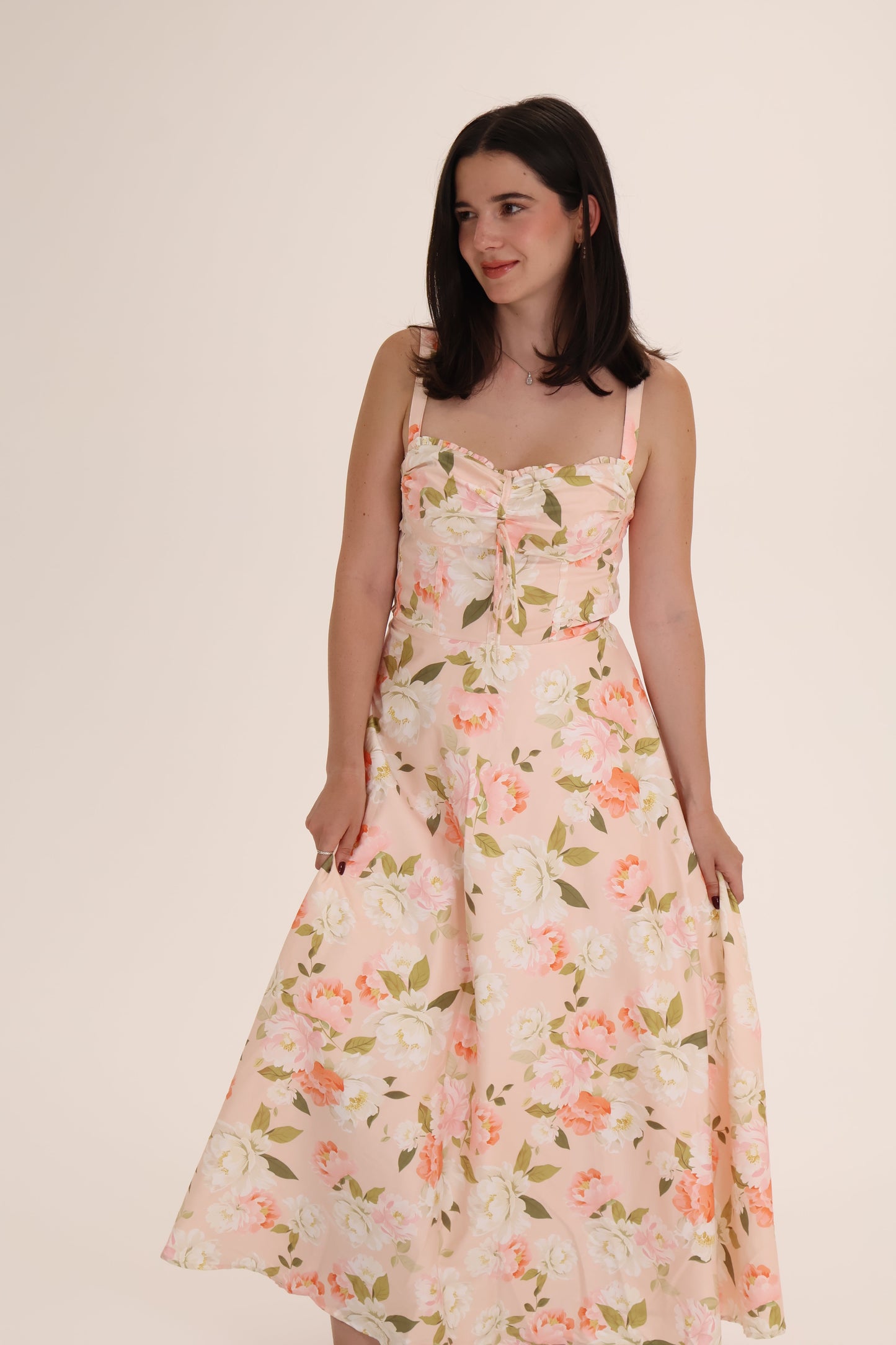 VESTIDO LARGO TIRANTE ESTAMPADO rosa-claro